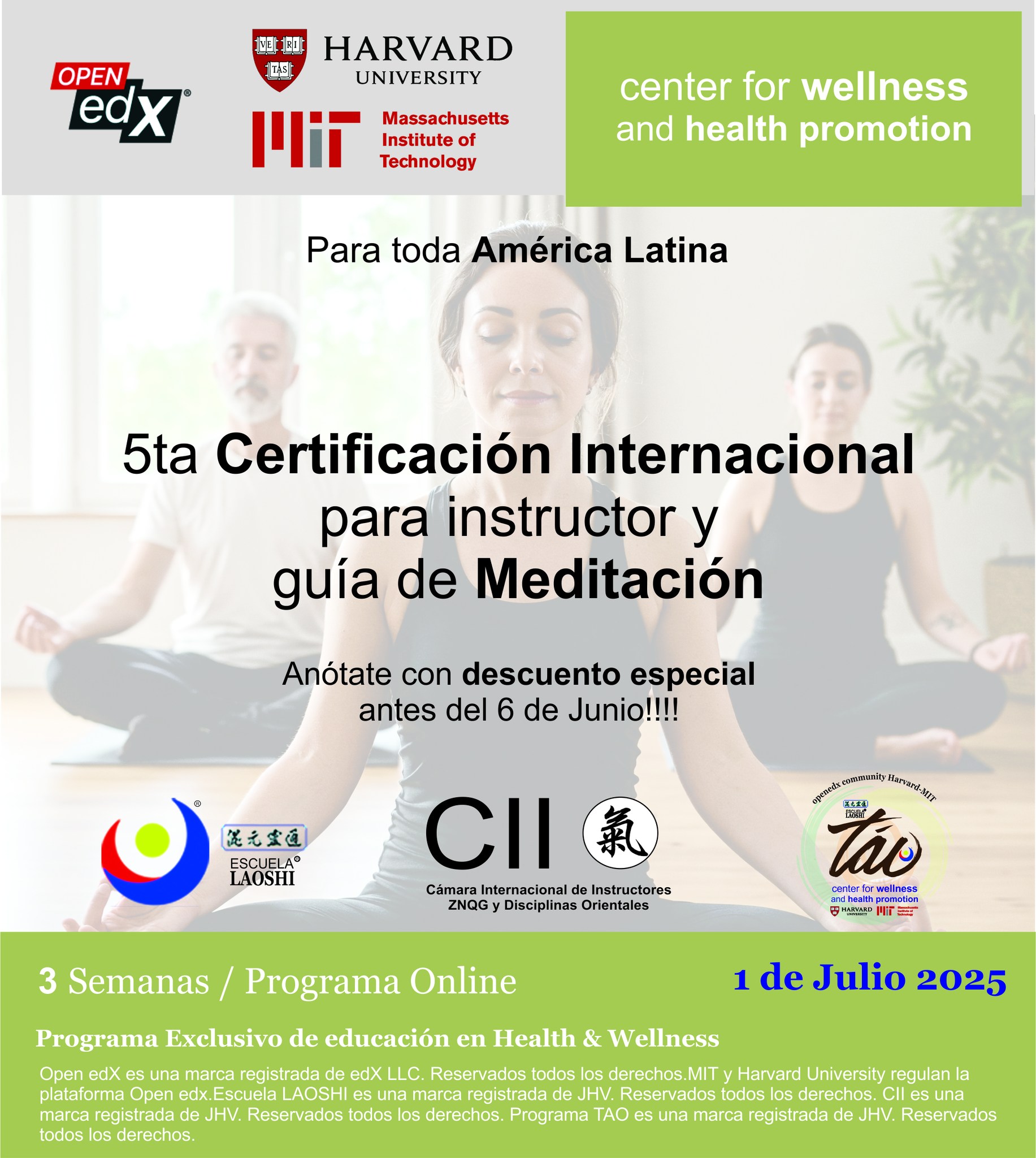 5ta Certificación Internacional para instructor y guía de meditación. MC002